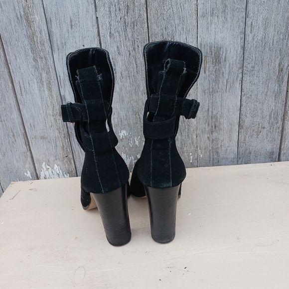 DolceVita Marenn Ankle Boots Buckle Detail Side Zip Suede Black Womens Sz 8.5 - Picture 5 of 8